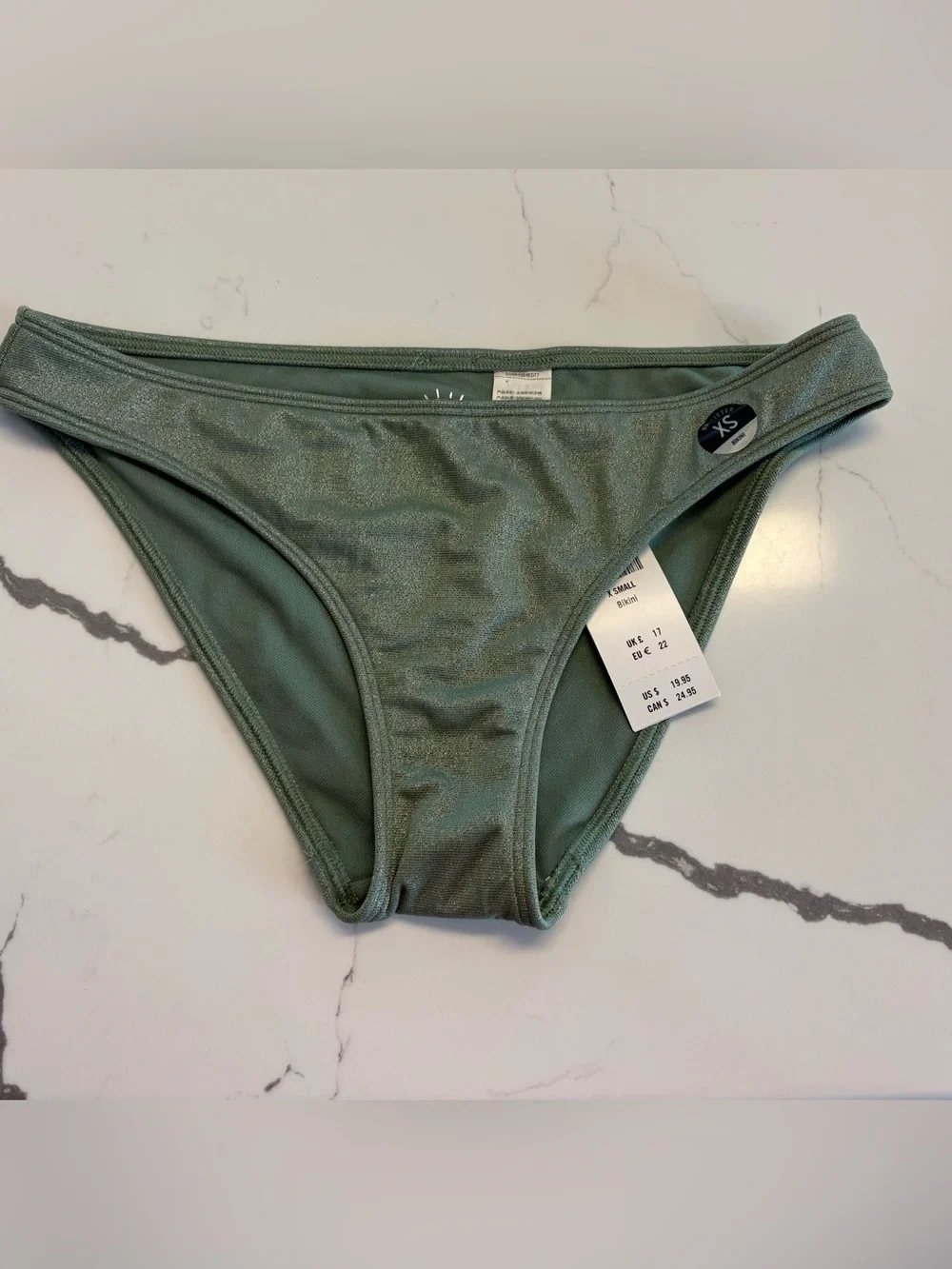 Nwt olive green xs swim bottom bikini preppy sparkly